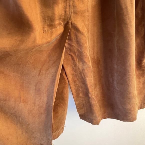 Anthropologie Moth Lightweight Flowy Brown Carrie Trench Coat Cupro Small S - Picture 10 of 11